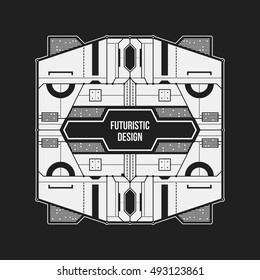 Abstract futuristic design element template. Useful for science posters and hi-tech media.