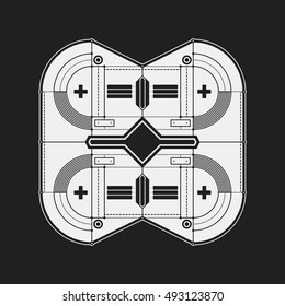 Abstract futuristic design element template. Useful for science posters and hi-tech media.