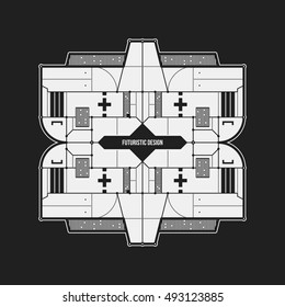 Abstract futuristic design element template. Useful for science posters and hi-tech media.