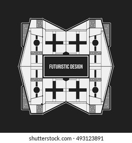Abstract futuristic design element template. Useful for science posters and hi-tech media.
