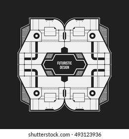 Abstract futuristic design element template. Useful for science posters and hi-tech media.