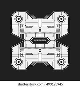 Abstract futuristic design element template. Useful for science posters and hi-tech media.
