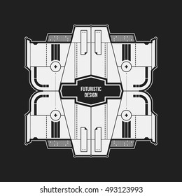 Abstract futuristic design element template. Useful for science posters and hi-tech media.