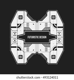 Abstract futuristic design element template. Useful for science posters and hi-tech media.