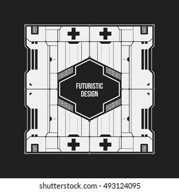 Abstract futuristic design element template. Useful for science posters and hi-tech media.