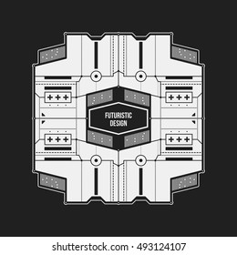 Abstract futuristic design element template. Useful for science posters and hi-tech media.