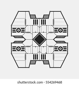 Abstract futuristic design element template. Useful for science posters and hi-tech media. Isolated on white background.