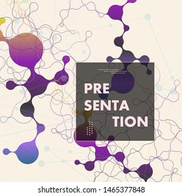 Abstract futuristic design. Molecules technology connected with polygonal shapes technology concept