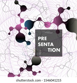 Abstract futuristic design. Molecules technology connected with polygonal shapes technology concept.
