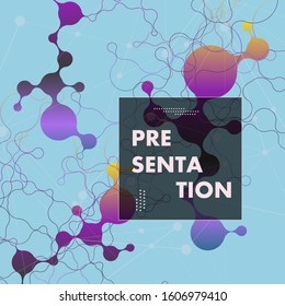 Abstract futuristic design. Molecules technology connected with polygonal shapes technology concept.