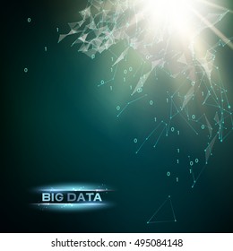Abstract futuristic design. Molecules technology background. Digital technology concept. Industrial modern screen. Digital cyber design over dak blue background. Vector illustration.