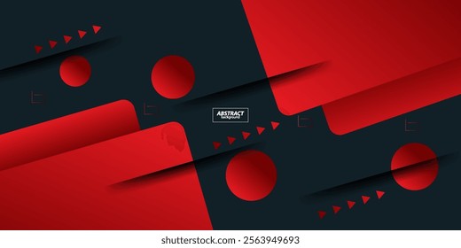 Abstract futuristic design on grey background with overlapping bright red square geometric pattern. Cool pattern design with simple style background. Vector Eps10