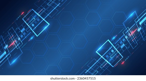 Abstract futuristic design. Sci-fi, dynamic lines vector illustration. Hi-tech digital technology concept. Illustration of high computer technology on blue background.