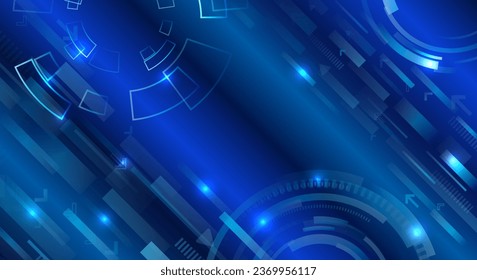 Abstract futuristic design. Sci-fi, dynamic lines vector illustration. Hi-tech digital technology concept. Illustration of high computer technology on blue background.