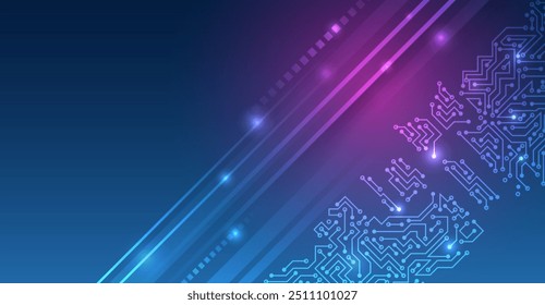 Design futurista abstrato. Ficção científica, ilustração vetorial dinâmica. Conceito de tecnologia digital de alta tecnologia. Ilustração de alta tecnologia de computador em fundo azul. 