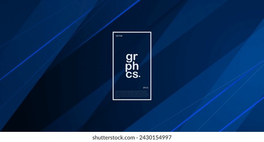 Abstract futuristic design. Triangle overlap dark blue with light geometric vector background. Cool pattern design with simple style background. Eps10 vector