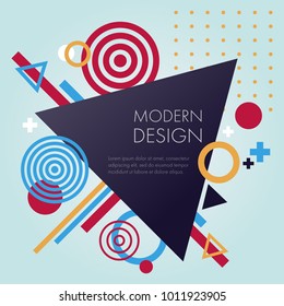 Abstract futuristic design in vector demonstrates geometric elements, shapes and signs can be used as a banner, brochure or part of the modern info graphics