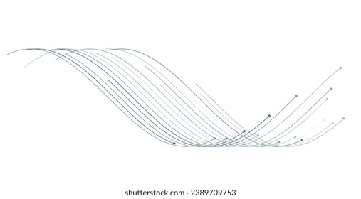 abstract and futuristic digital lines wavy pattern backdrop design vector