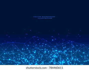abstrakte, futuristische Partikel aus digitalen Netzwerken, banaler Hintergrund