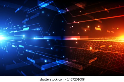 Abstract futuristic digital technology background. Illustration Vector
