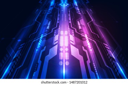 Abstract futuristic digital technology background. Illustration Vector
