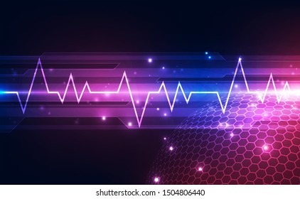 Abstract futuristic digital technology background. Illustration Vector
