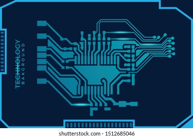 Abstract futuristic digital technology background. Circuit board design background. Vector illustration eps 10.