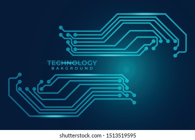 Abstract futuristic digital technology background. Circuit board design background. Vector illustration eps 10.