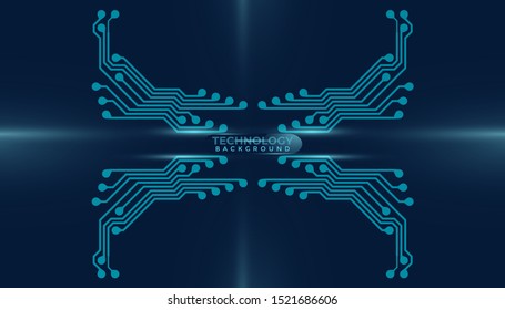 Abstract futuristic digital technology background. Circuit board design background. Vector illustration eps 10.