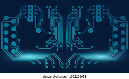 Abstract futuristic digital technology background. Circuit board design background. Vector illustration eps 10.