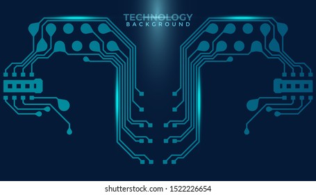 Abstract futuristic digital technology background. Circuit board design background. Vector illustration eps 10.