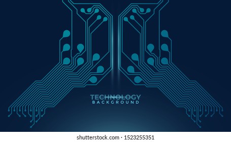 Abstract futuristic digital technology background. Circuit board design background. Vector illustration eps 10.
