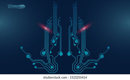 Abstract futuristic digital technology background. Circuit board design background. Vector illustration eps 10.