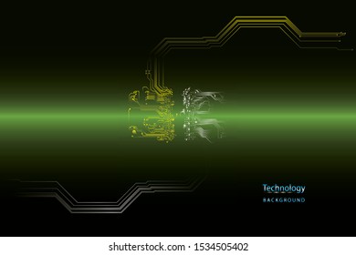Abstract futuristic digital technology background. white and yellow Circuit board design background. Vector illustration eps 10.