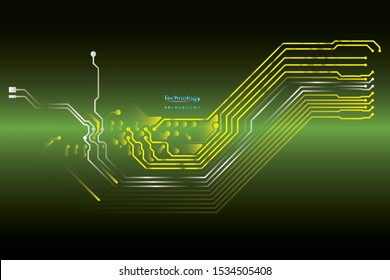 Abstract futuristic digital technology background. white and yellow Circuit board design background. Vector illustration eps 10.