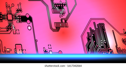 Abstract futuristic digital technology background. Circuit board design background. Vector illustration eps 10.