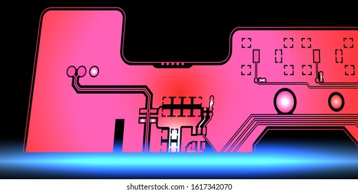 Abstract futuristic digital technology background. Circuit board design background. Vector illustration eps 10.