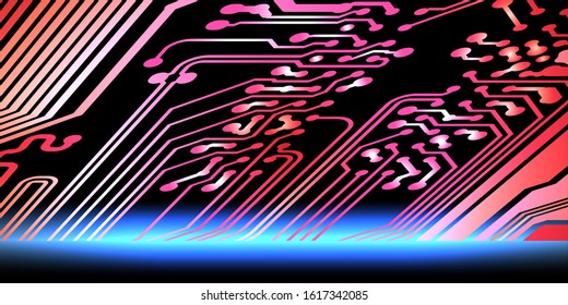Abstract futuristic digital technology background. Circuit board design background. Vector illustration eps 10.