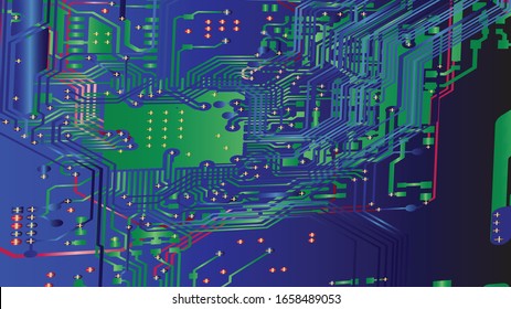 Abstract futuristic digital technology background. Circuit board design background. 3d ilustration. Vector illustration eps 10.