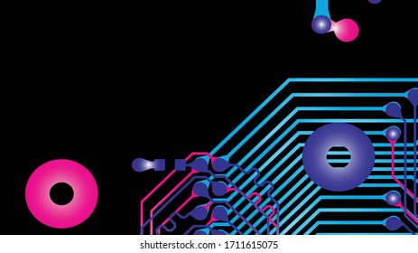 Abstract futuristic digital technology background. Circuit board design background. 3d ilustration. Vector illustration eps 10.