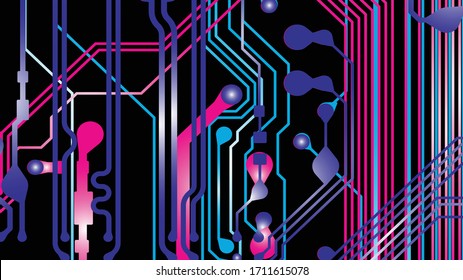 Abstract futuristic digital technology background. Circuit board design background. 3d ilustration. Vector illustration eps 10.