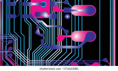 Resumen de la tecnología digital futurista. Fondo de diseño de la placa del circuito. Ilustración 3d. Ilustración vectorial, pasos 10.