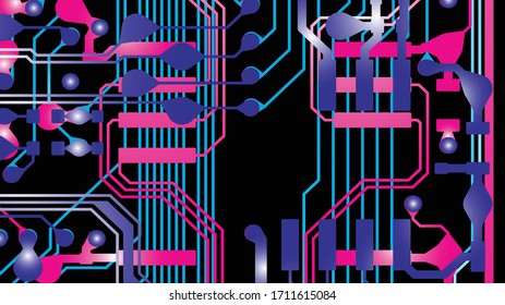 Abstract futuristic digital technology background. Circuit board design background. 3d ilustration. Vector illustration eps 10.