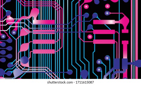 Abstract futuristic digital technology background. Circuit board design background. 3d ilustration. Vector illustration eps 10.