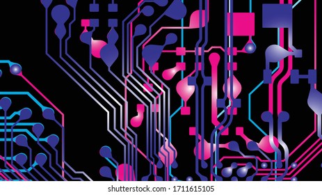 Abstract futuristic digital technology background. Circuit board design background. 3d ilustration. Vector illustration eps 10.