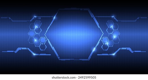 Abstract futuristic digital technology background with digital element and grid line circuit network for advertising and game artwork.Future tech design concepts.Vector illustrations