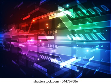 Abstract futuristic digital technology background. Illustration Vector