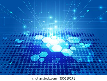 Abstract futuristic digital technology background. Illustration Vector