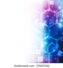 Abstract futuristic digital technology background. Illustration Vector