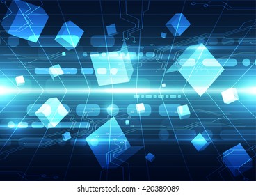 Abstract futuristic digital technology background. Illustration Vector